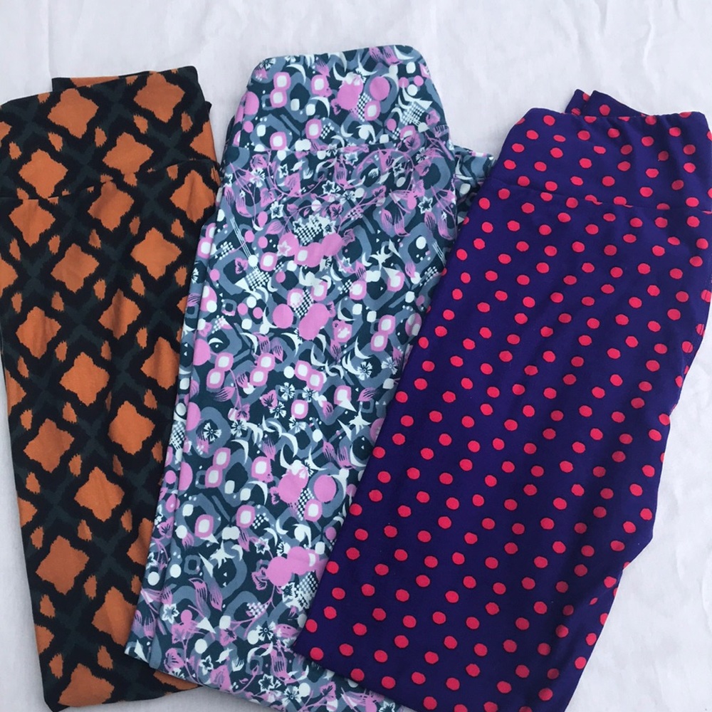 LulaRoe lot of 3 OS leggings EUC